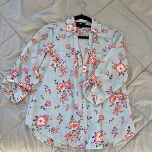 Floral Button-Up Blouse